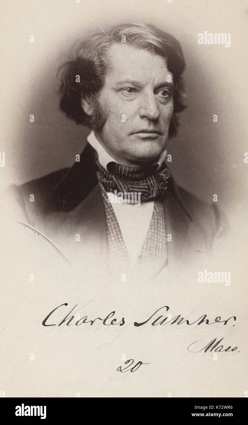 Charles Sumner, Senator aus Massachusetts, Dreißig-fünften Kongress, Brustbild, ca. 1859 Stockfoto