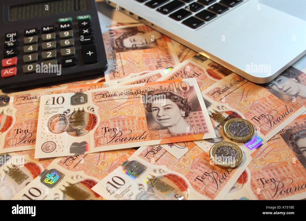 Neue zehn Pfund Polymer Hinweis erteilt. September 2017 Stockfoto