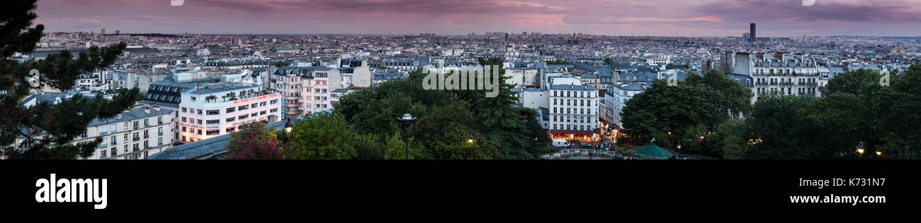 Panorama der das Stadtbild von Paris vom Montmartre Stockfoto