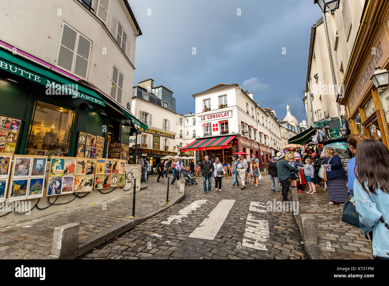 Impressionen von Montmartre in Paris. Stockfoto