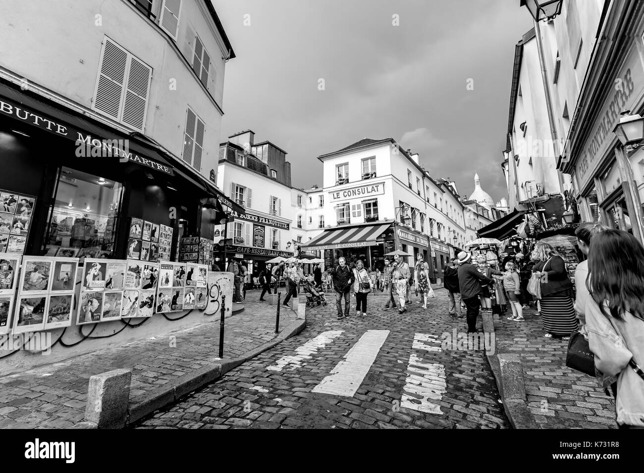 Impressionen von Montmartre in Paris. Stockfoto