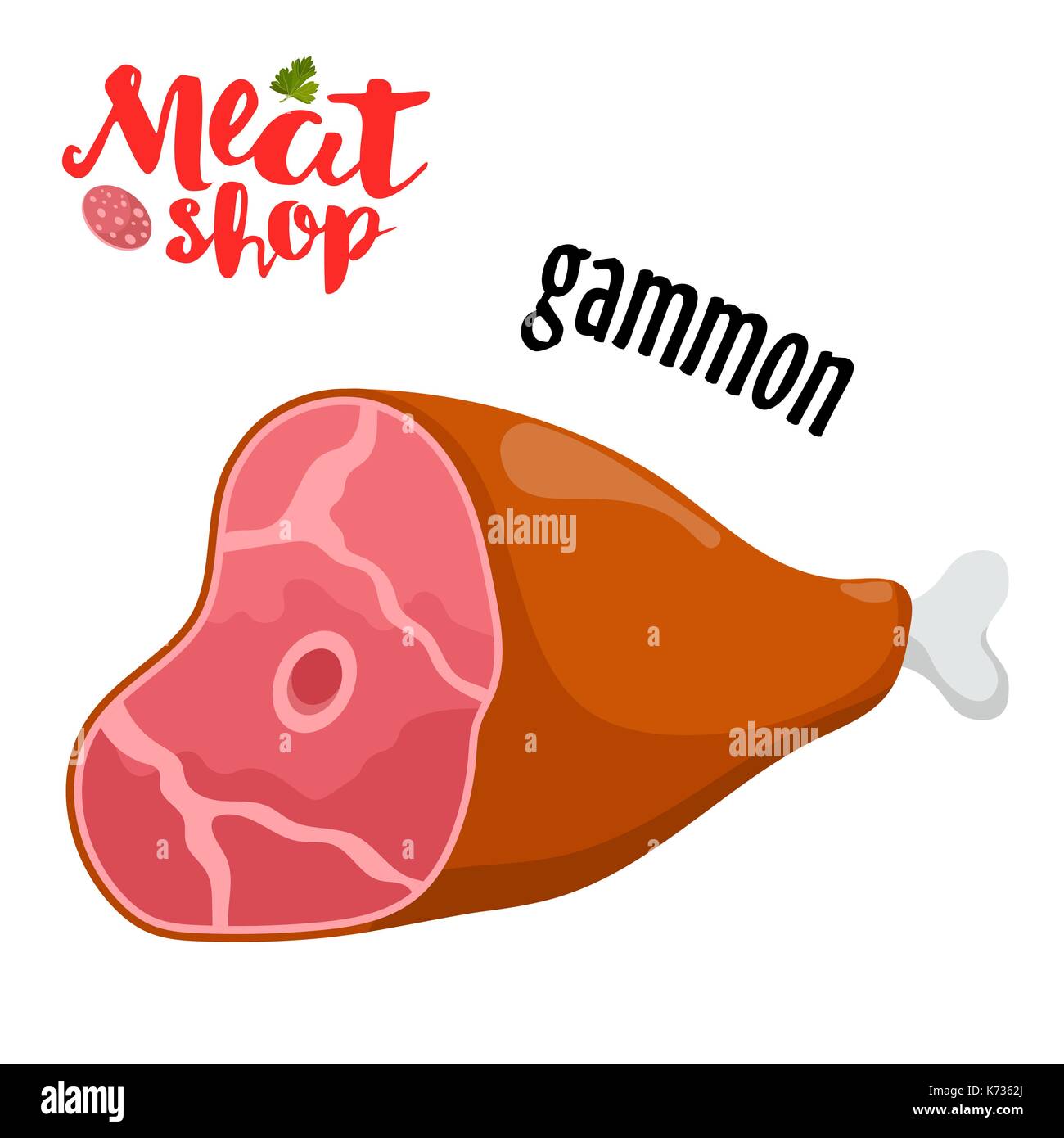 Fleisch Vektor-Gammon. Frisches Fleisch Symbol. Stock Vektor