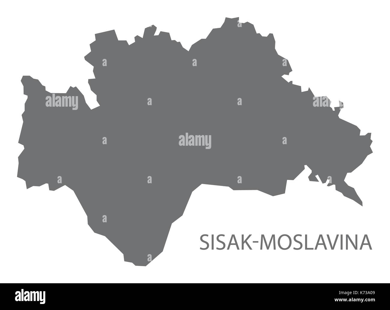 Kroatien Sisak-Moslavina county Karte grau Abbildung silhouette Form Stock Vektor