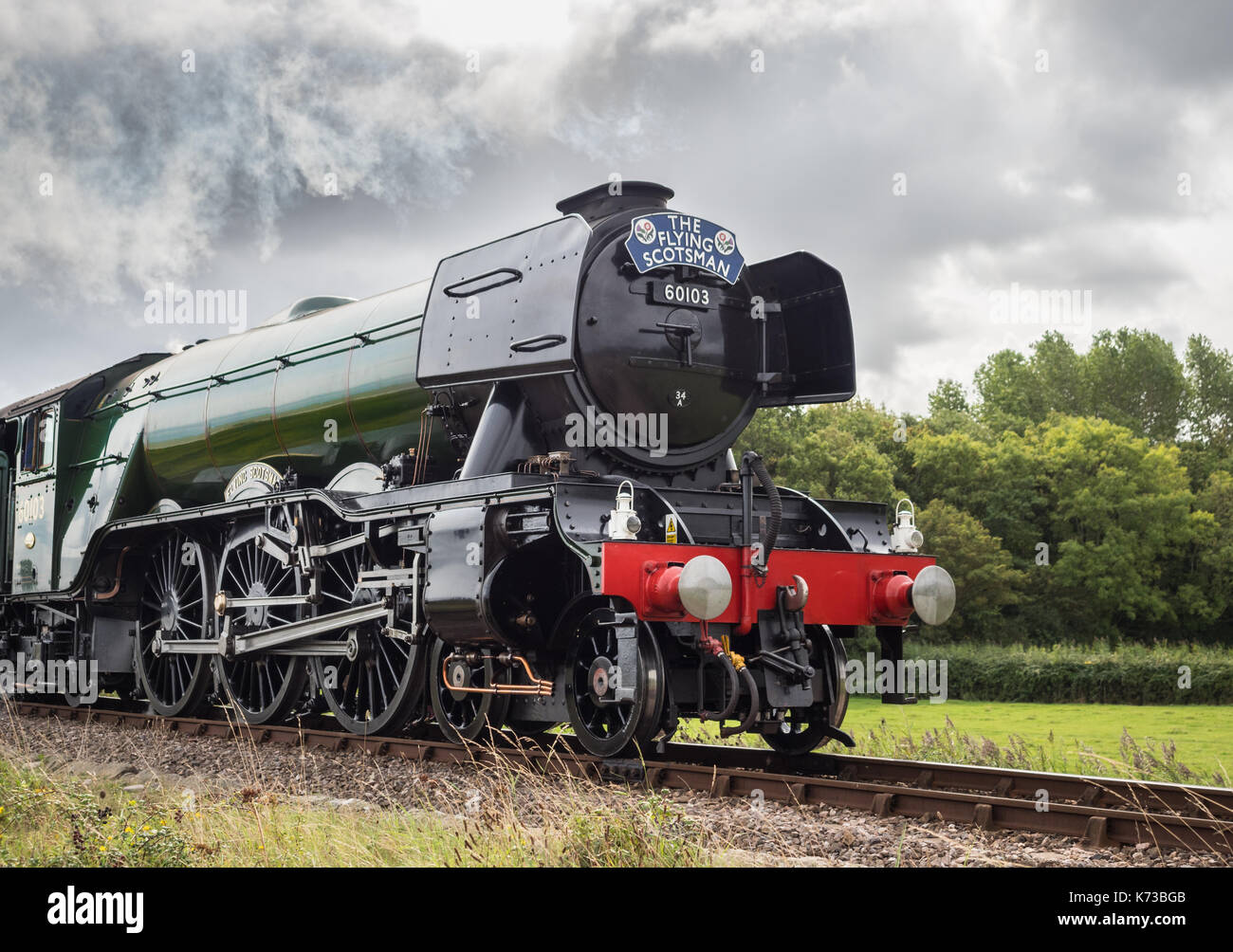 Der Flying Scotsman Dampflokomotive 60103 Blue Anchor, Somerset, England, UK. Stockfoto