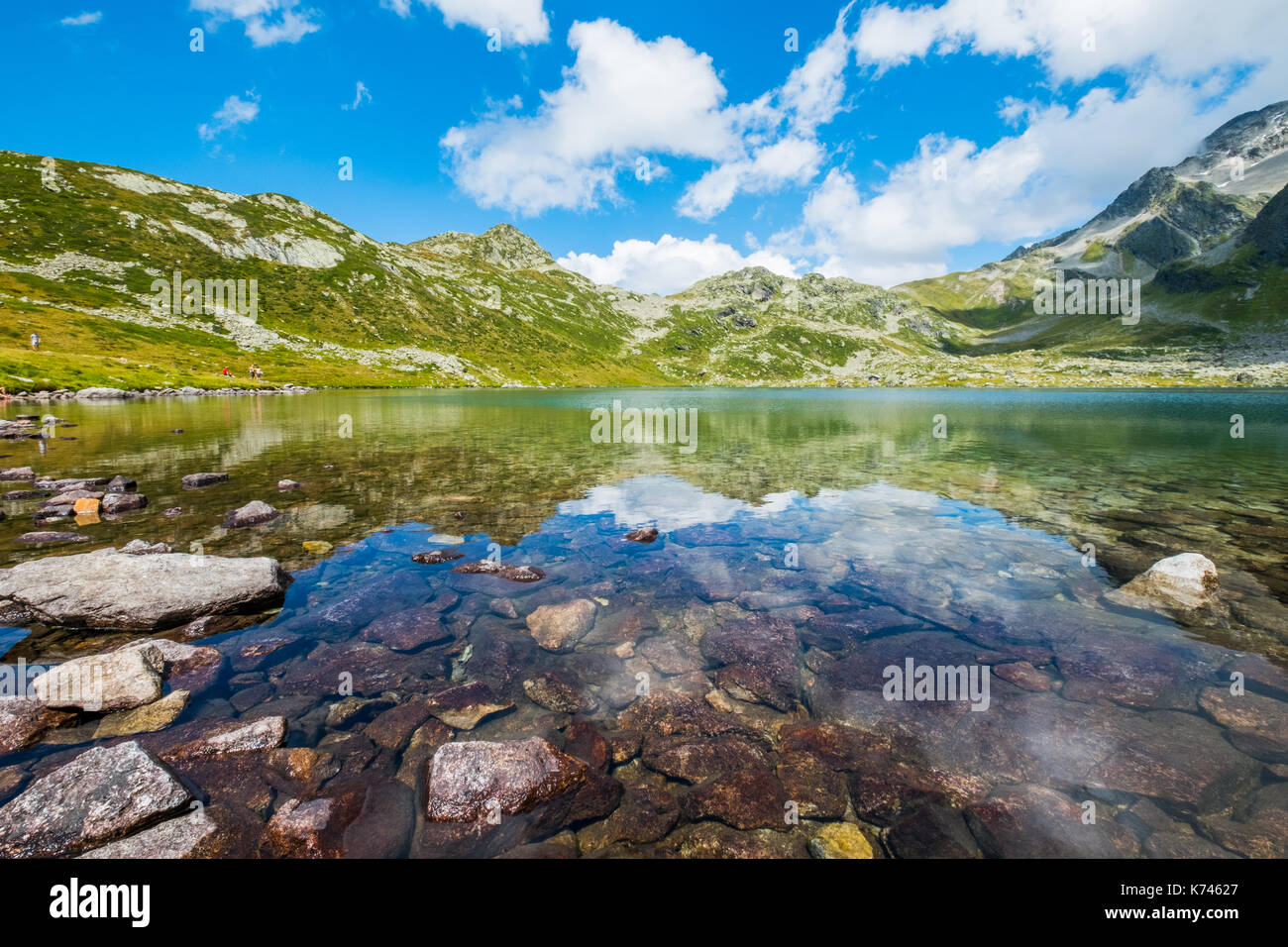 Bergsee Lac Jovet, Les Contamines, Frankreich Stockfoto