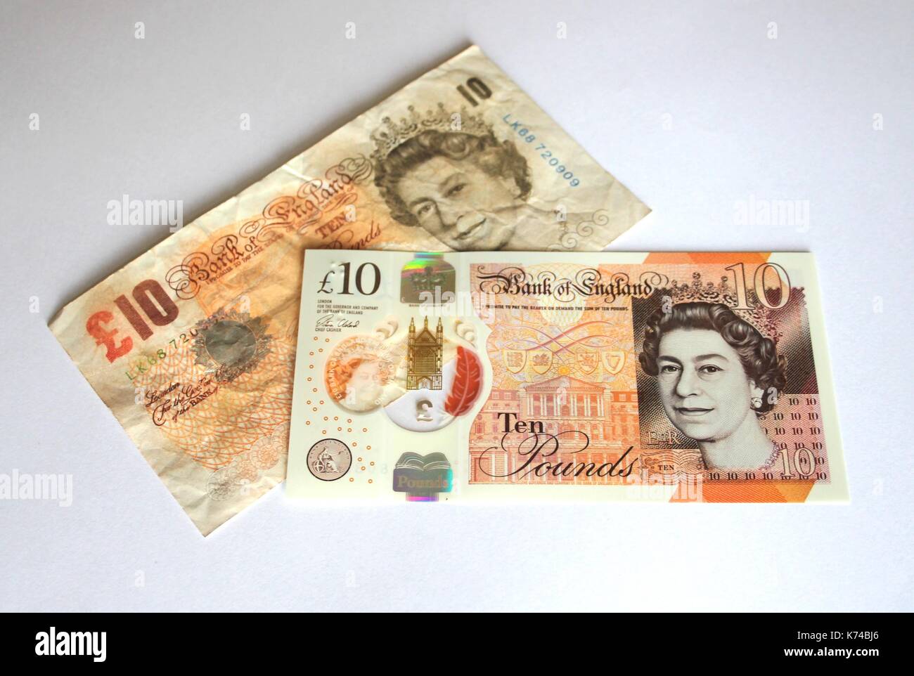 Neue zehn Pfund Polymer Hinweis erteilt. September 2017 Stockfoto