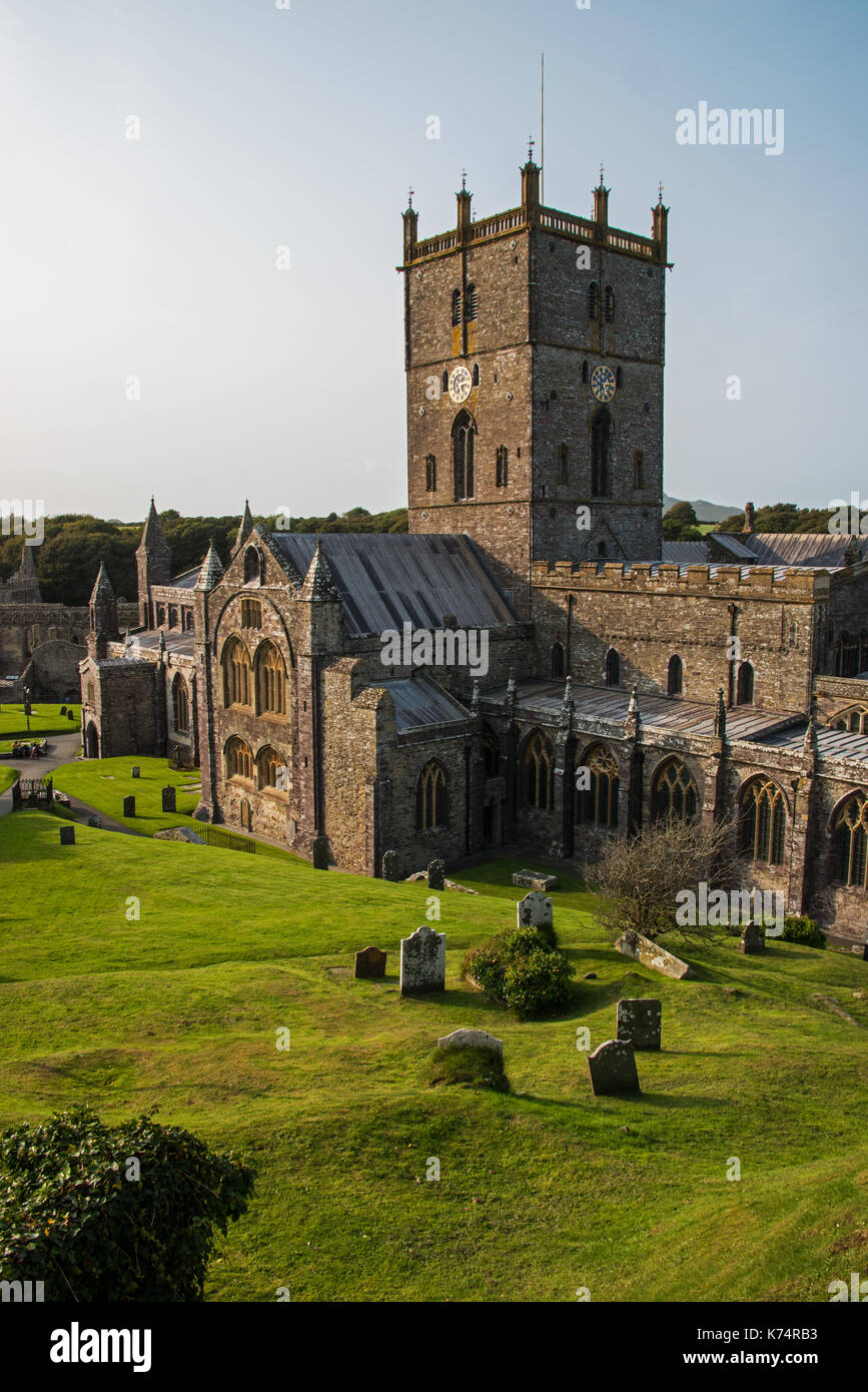 Saint Davids Cathedral, Pembrokeshire, Wales, Großbritannien Stockfoto