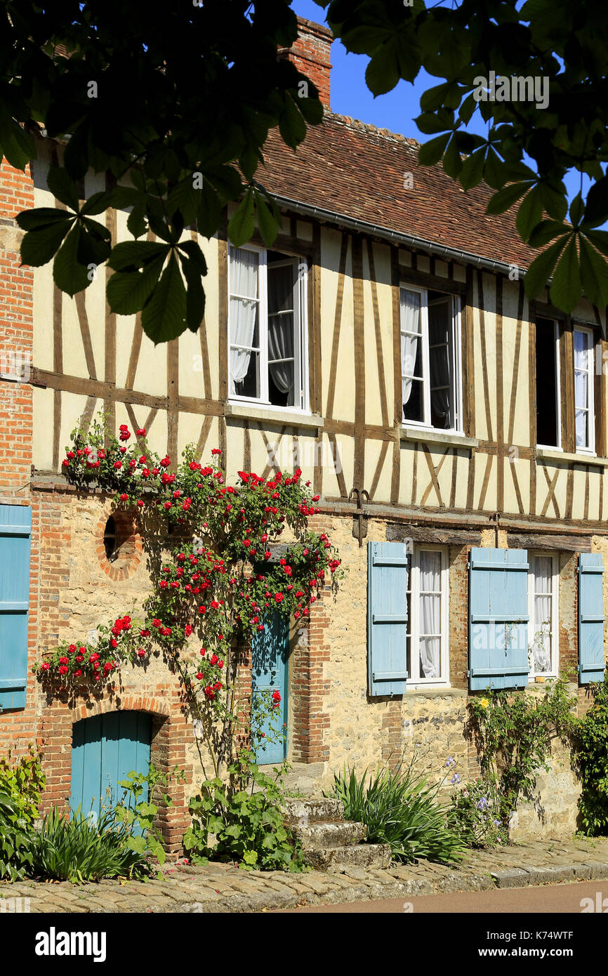 Das Dorf Senlis, aufgeführten "Plus beaux villages de France", einem der schönsten französischen Dörfer, in der Picardie Stockfoto