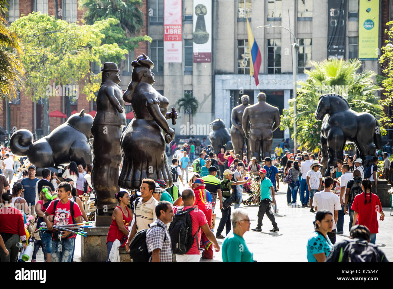 Botero Plaza, Medellin, Kolumbien Stockfoto