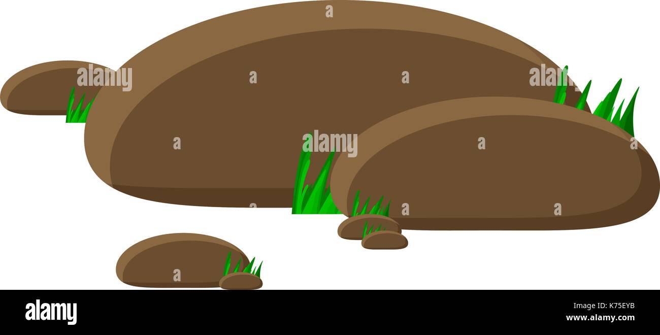 Gras und Felsen cartoon Vektor symbol Icon Design. Schöne Abbildung auf weißem Hintergrund Stock Vektor