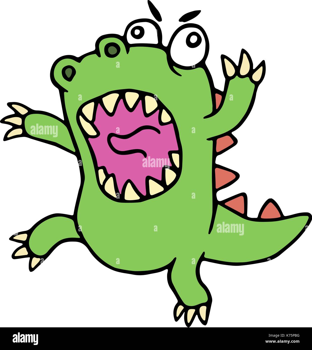 Mad cartoon Dinosaurier. Vector Illustration. cute imaginären Tieres Charakter. Stock Vektor