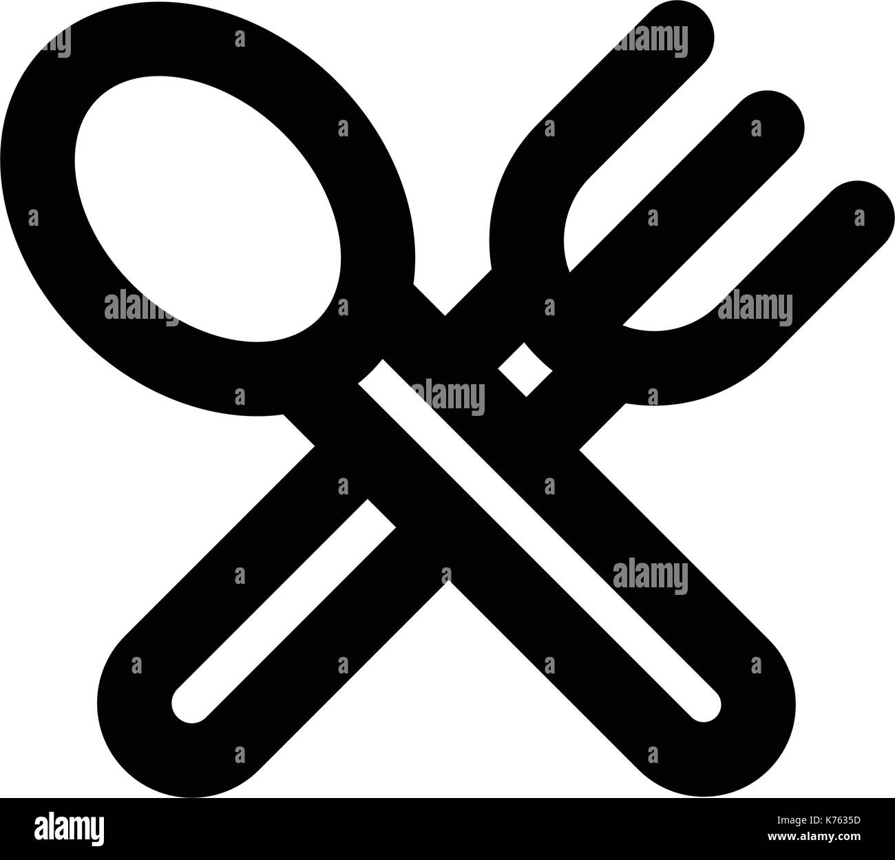 Löffel & Gabel Symbol Stock Vektor