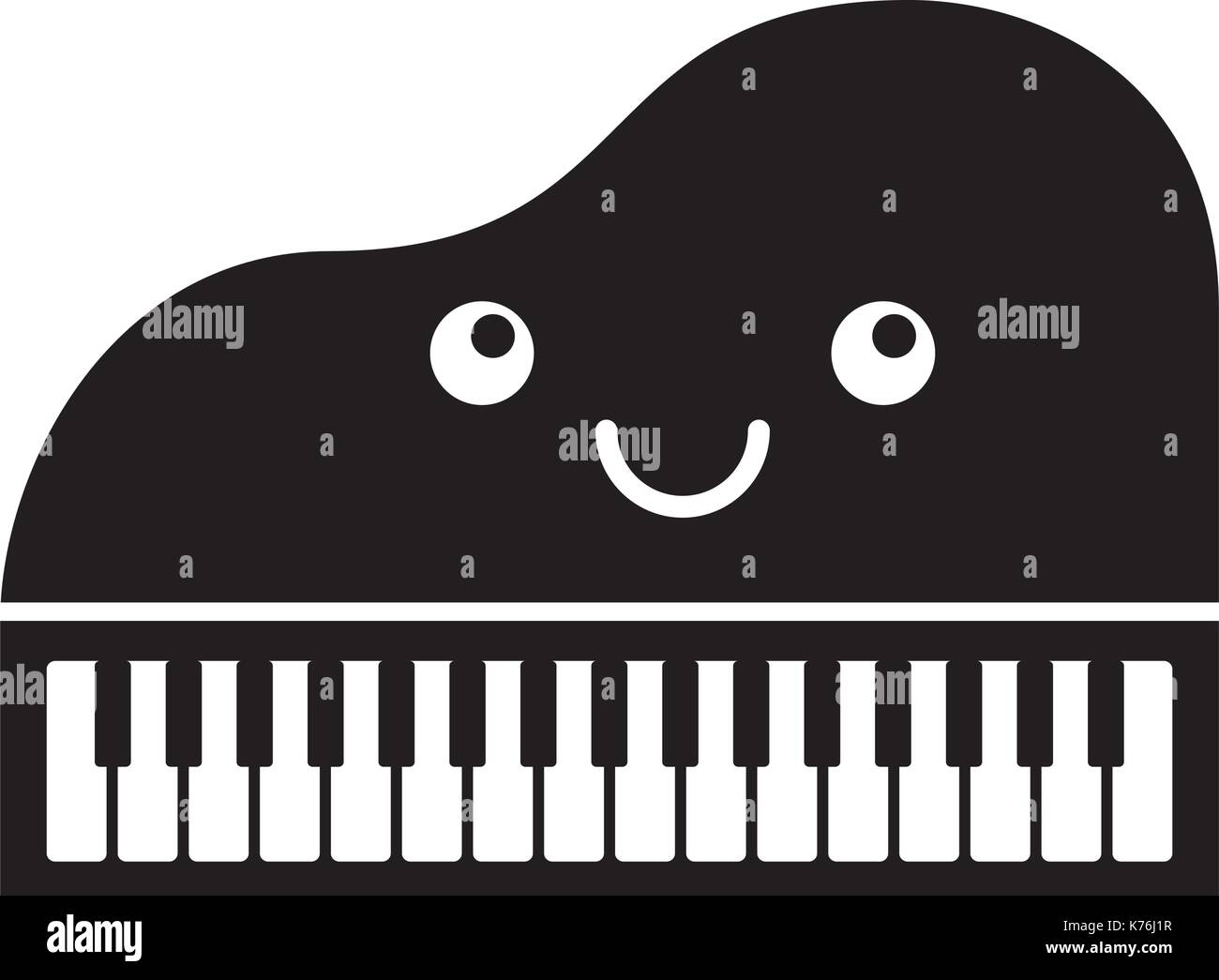 Kawaii Piano Musik Instruments classic Cartoon Stock Vektor