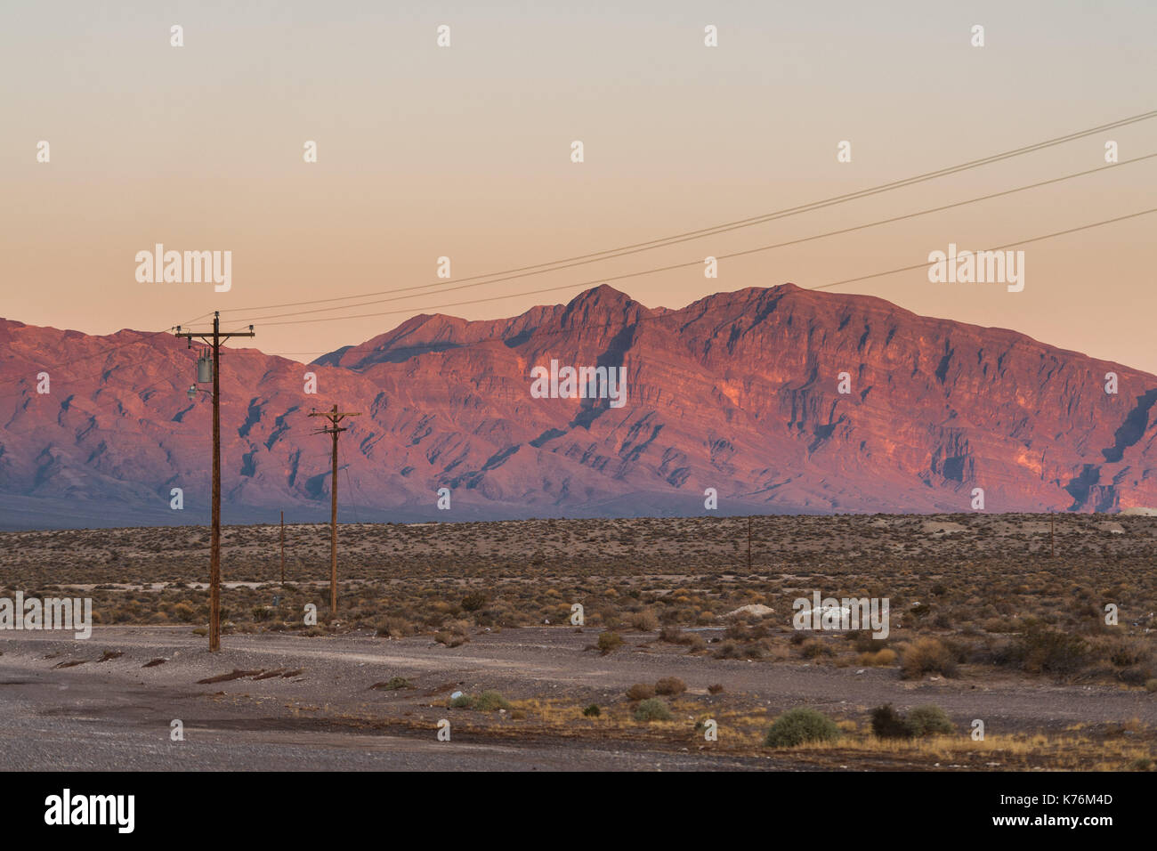 Sonnenuntergang in der Armagosa Valley, Nevada, in der Nähe des California State Line und Death Valley Junction Stockfoto