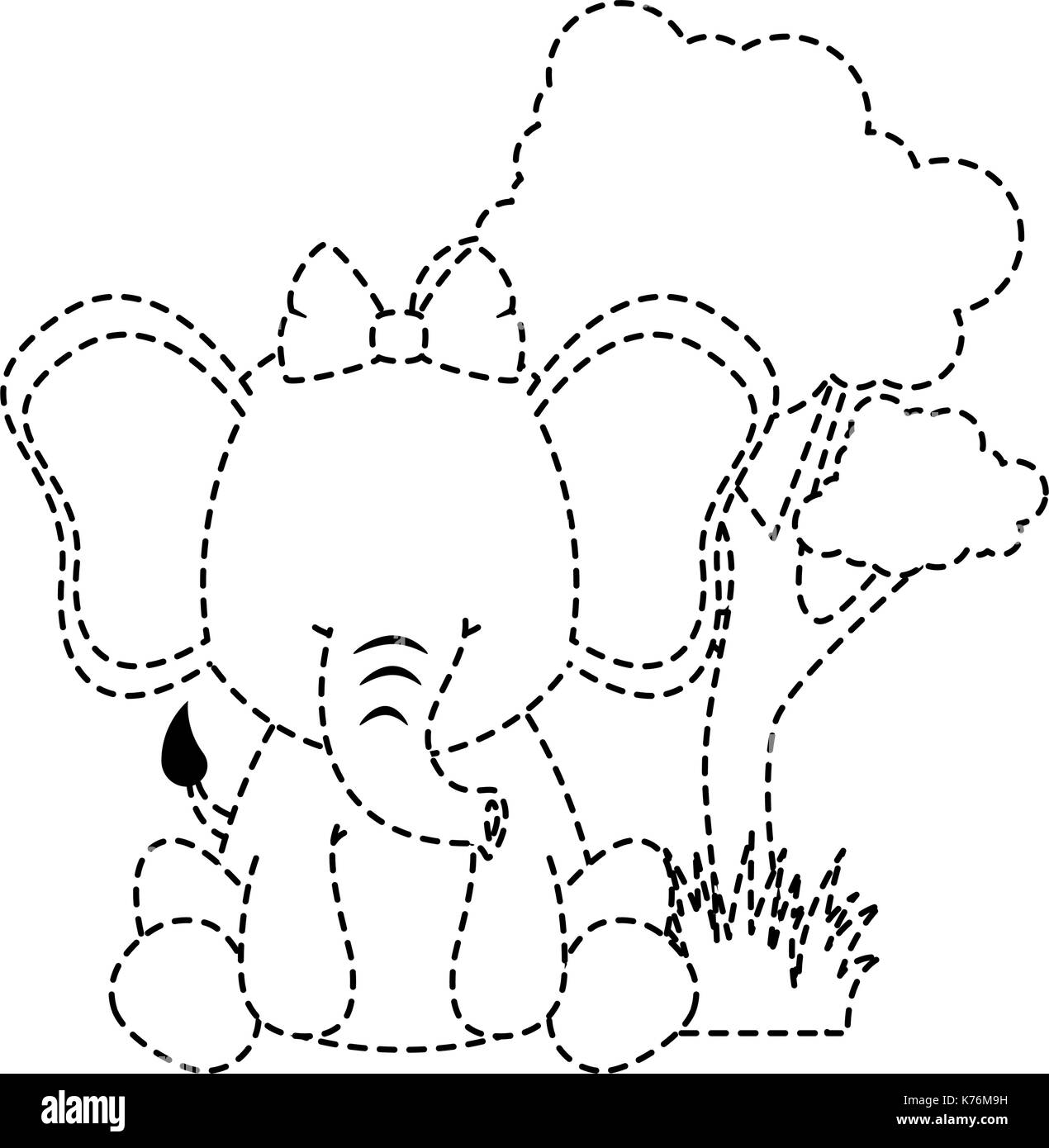 Süße Elefant im Querformat Vector Illustration Design Stock Vektor