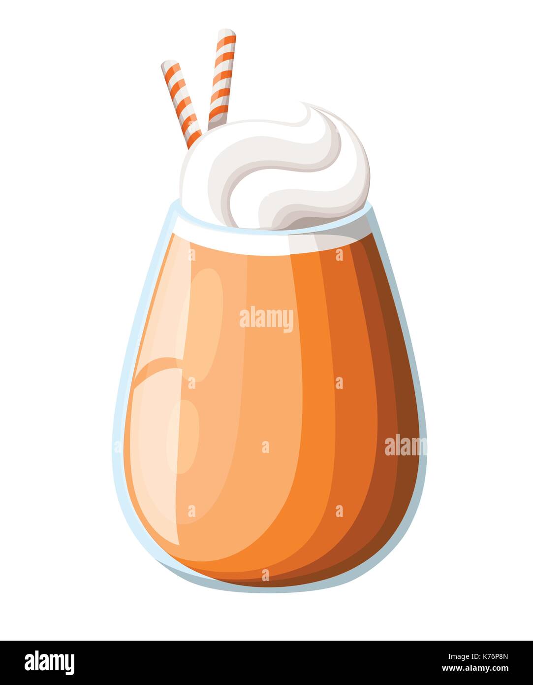 Kürbis Apfel Mix Cocktail mit frischem Saft Hand gezeichnet Aquarell Glas auf weißem Hintergrund Vector Illustration Webseite und mobile App Design vect Stock Vektor