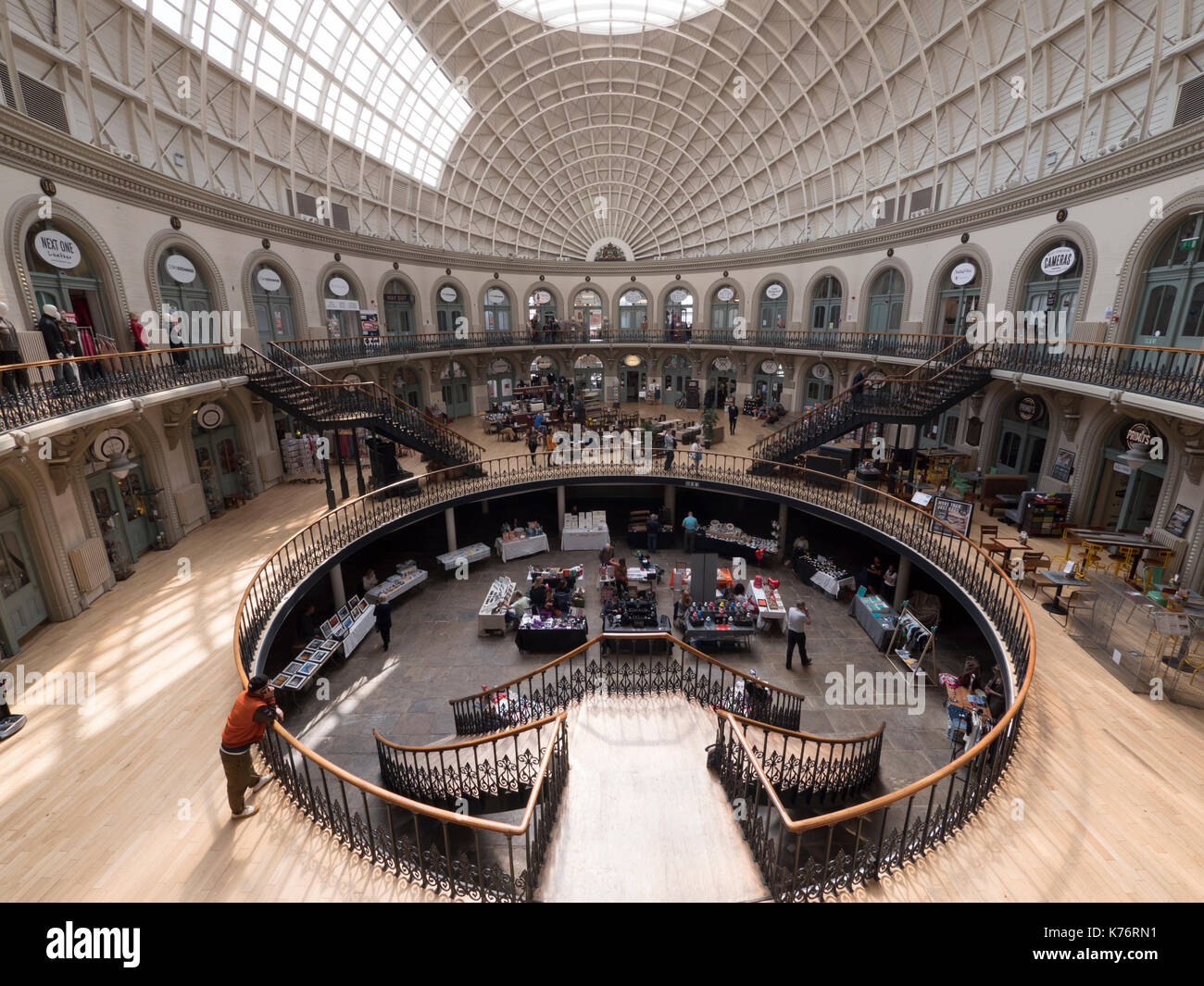 Der Innenraum des Corn Exchange Leeds, West Yorkshire, England, Großbritannien Stockfoto