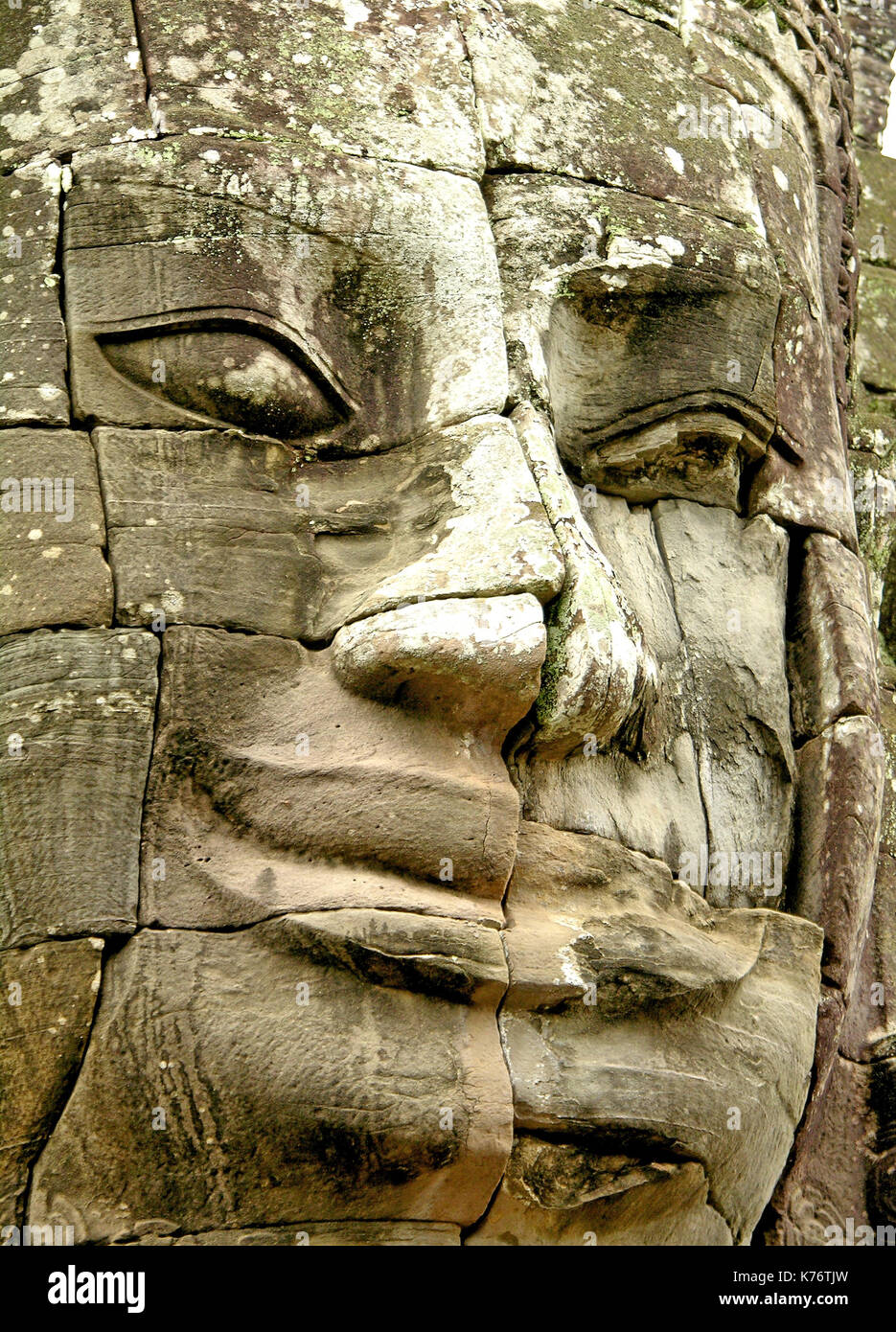 Angesichts des Bayon Tempel, Angkor, Kambodscha Stockfoto