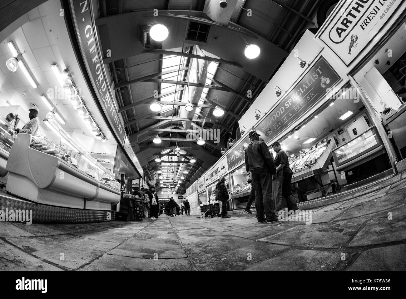 Leeds, Kirkgate Markt, der Heimat der ersten Marks und Spencer ausgeht, in Leeds, West Yorkshire, England. Stockfoto