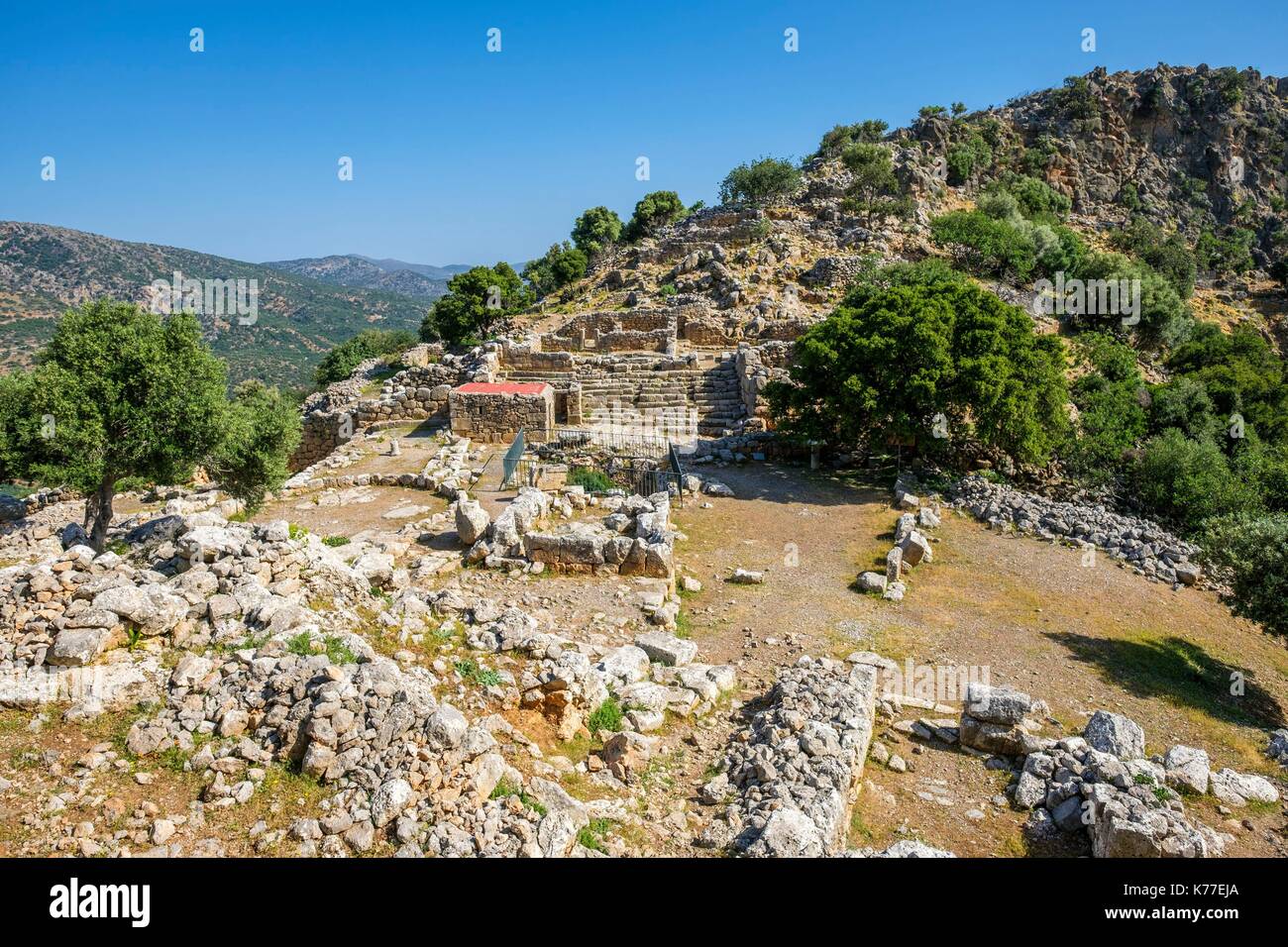 Griechenland, Kreta, Lassithi Bezirk, Kritsa, archäologische Stätte von Lato, Ruinen der antiken dorischen Stadt Stockfoto