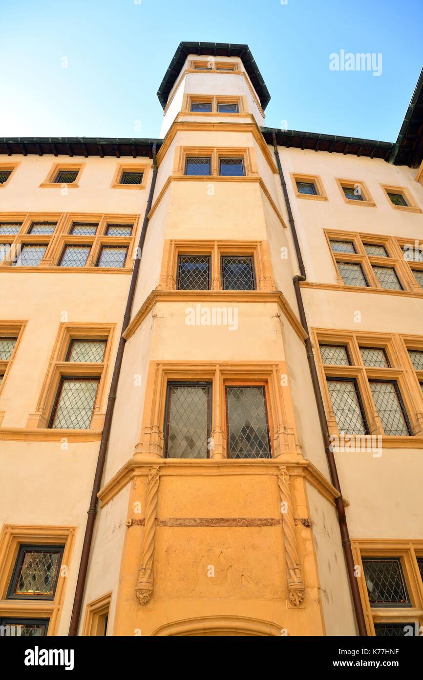 Frankreich, Rhone, Lyon, historische Stätte als Weltkulturerbe von der UNESCO, St. Paul Bezirk im Vieux Lyon (Altstadt), die Renaissance Hotel von Gadagne Gehäuse der Gadagne Museen, Grande Cour Stockfoto