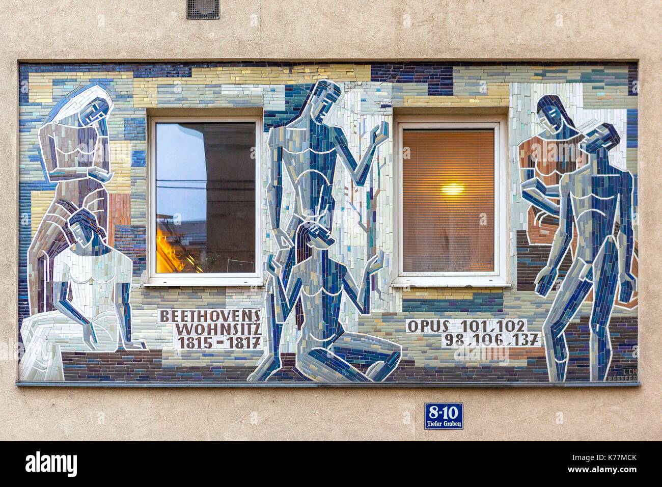 Österreich, Wien, Altstadt zum Weltkulturerbe der UNESCO, Malerei Art Deco Stockfoto
