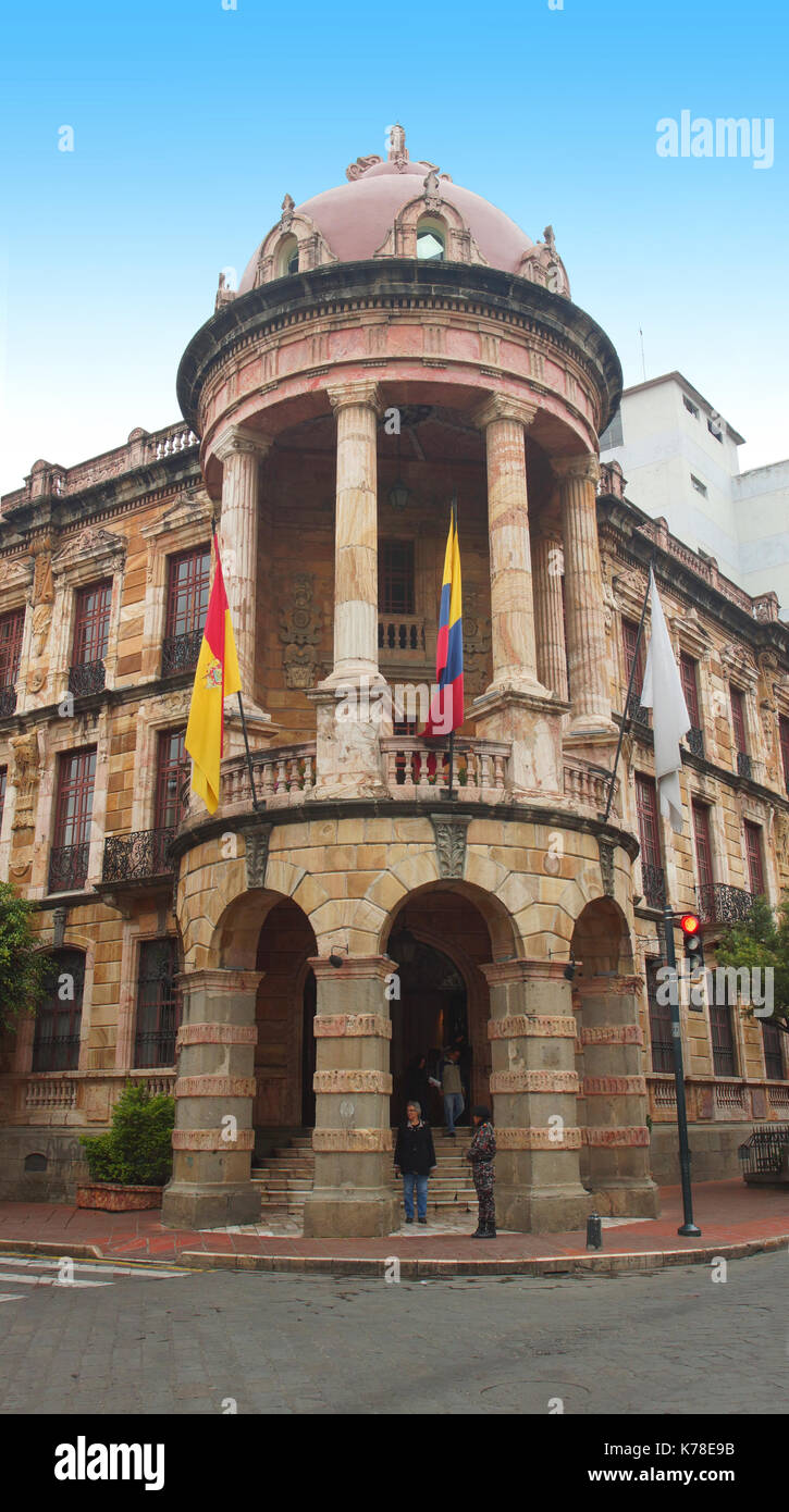 Blick auf das Gebäude der Gemeinde Cuenca Stockfoto