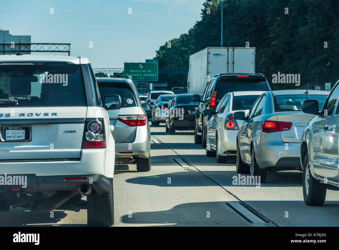 Atlanta, Georgia Verkehr auf der I-285. Stockfoto