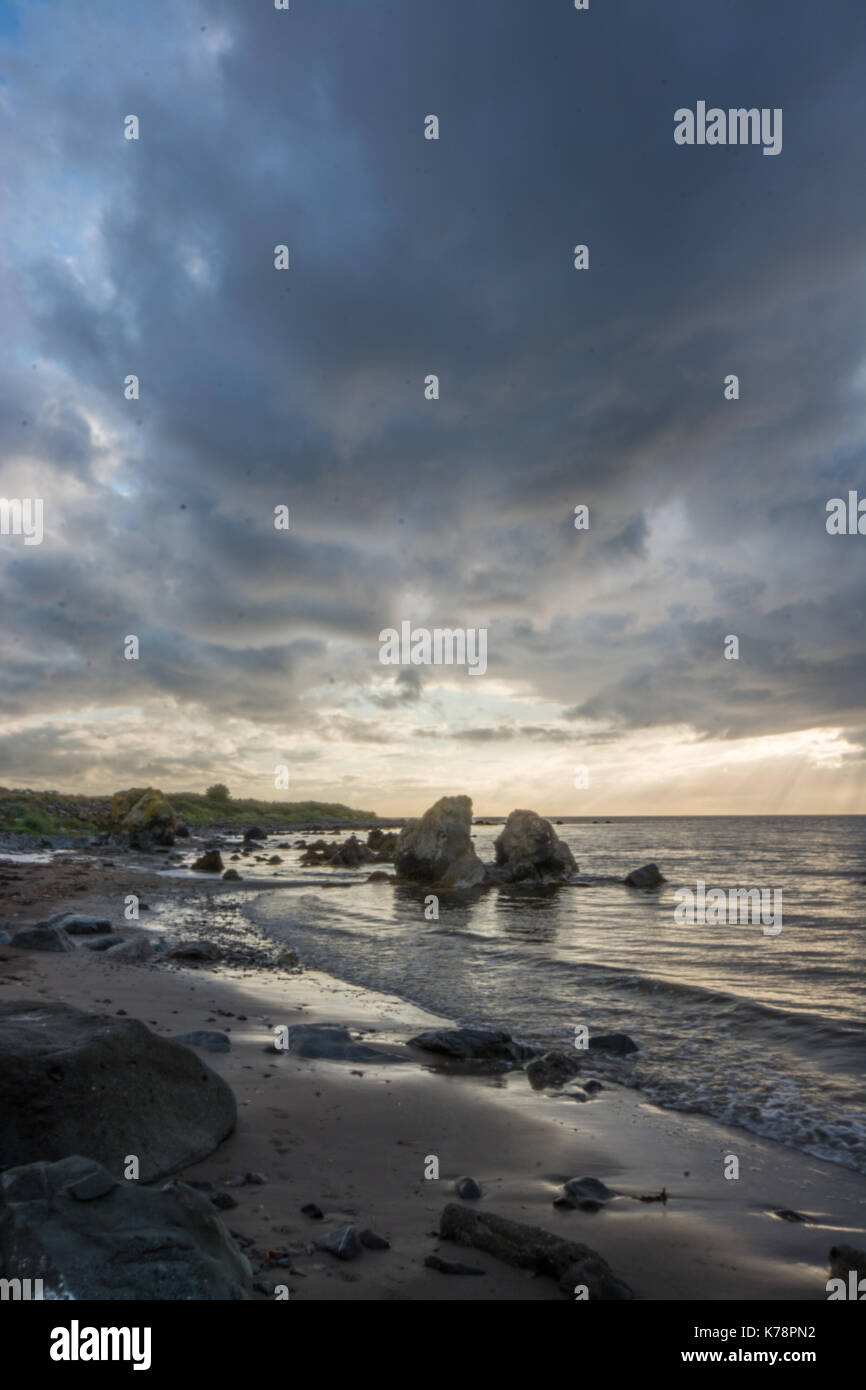Seascape Blick über den Strand und das Meer in der Nähe von lendalfoot Girvan, Schottland Stockfoto