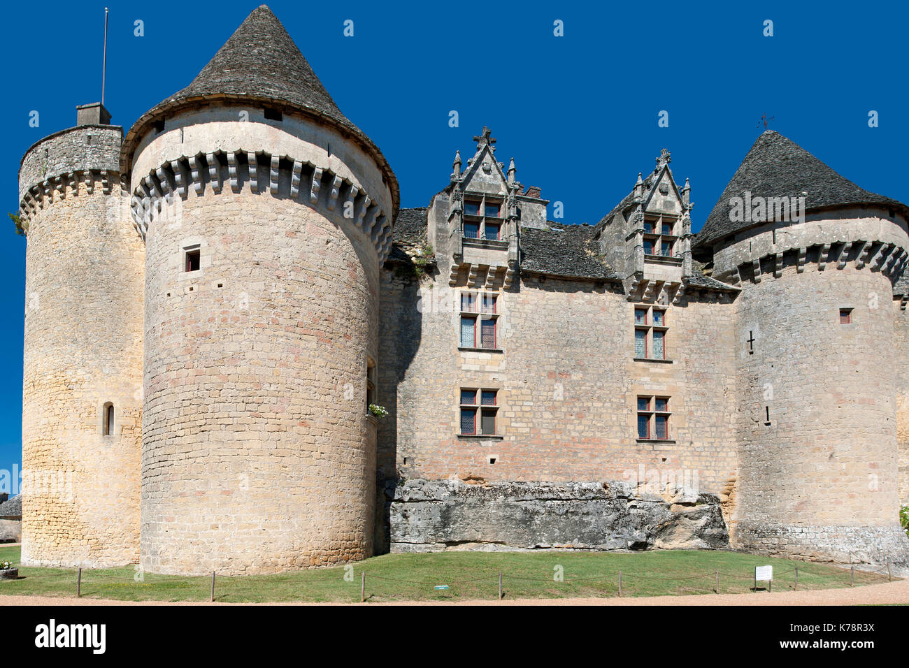 Chateau de Fénelon in der Dordogne Region im Südwesten Frankreichs. Stockfoto