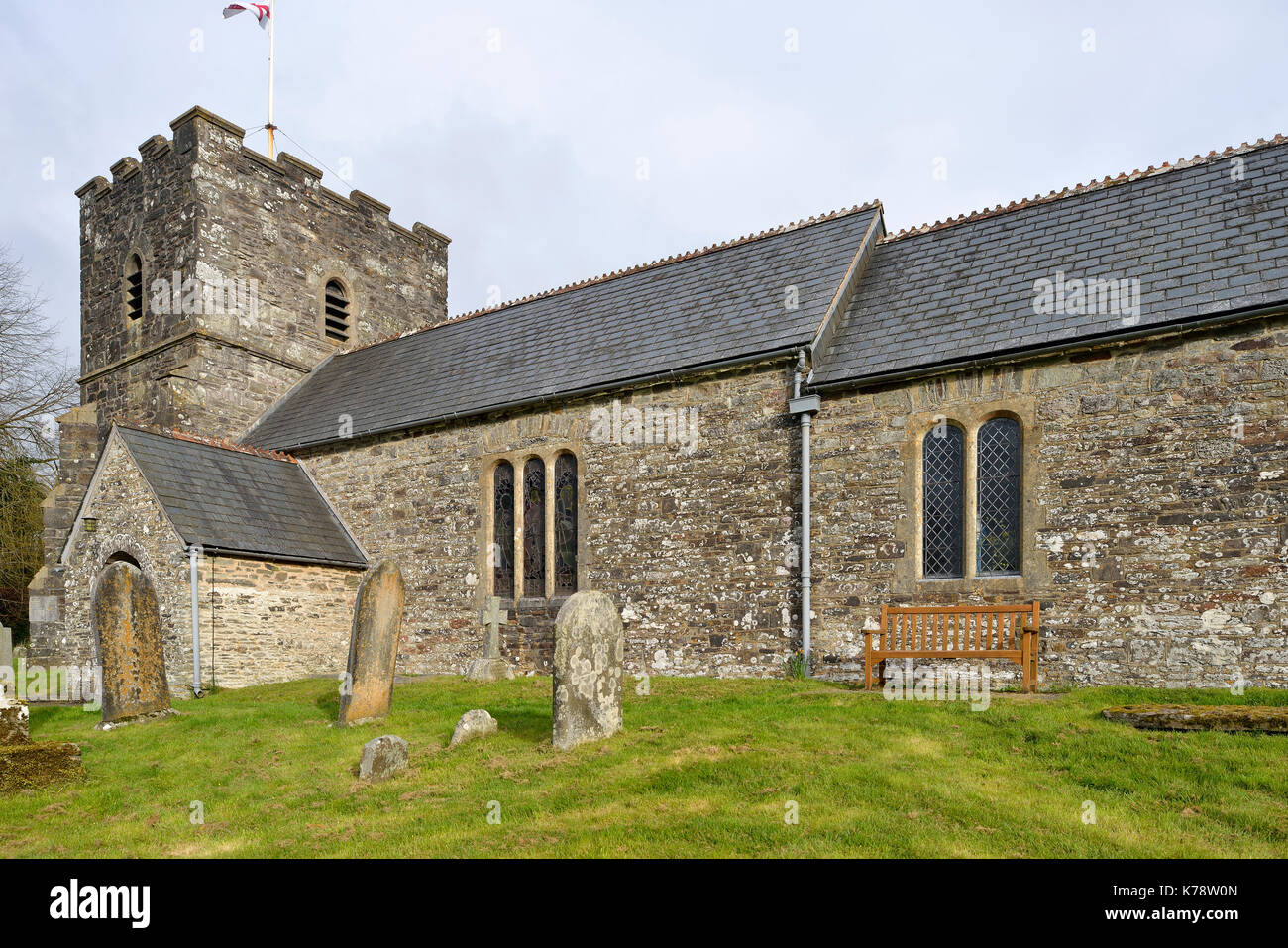 Spätmittelalterliche St. Andrew's Church, Withypool, Exmoor, Somerset Stockfoto