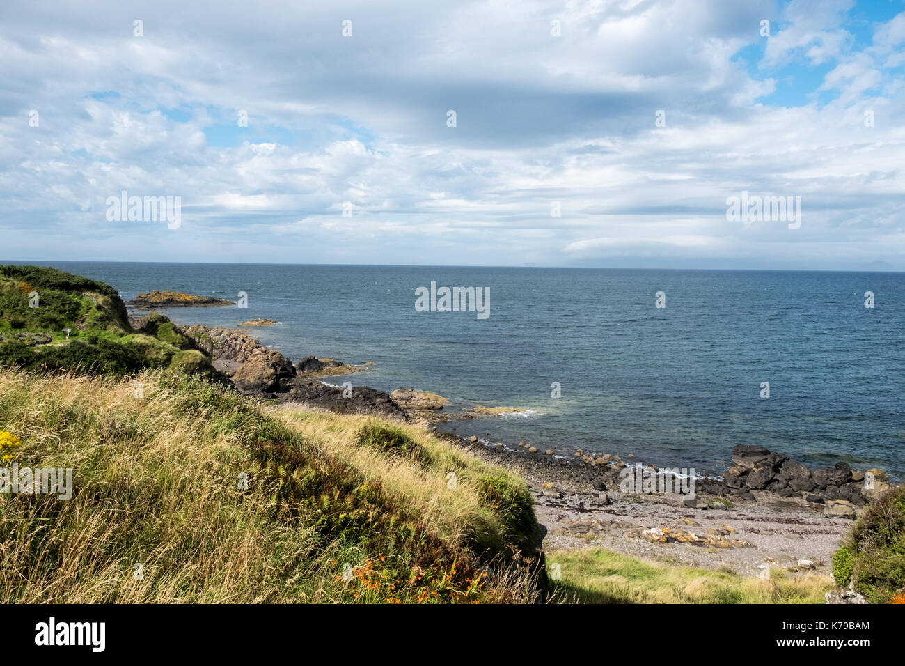 Meerblick Landschaft mit Blick auf den Bereich in der Nähe von Dunure Schottland Stockfoto