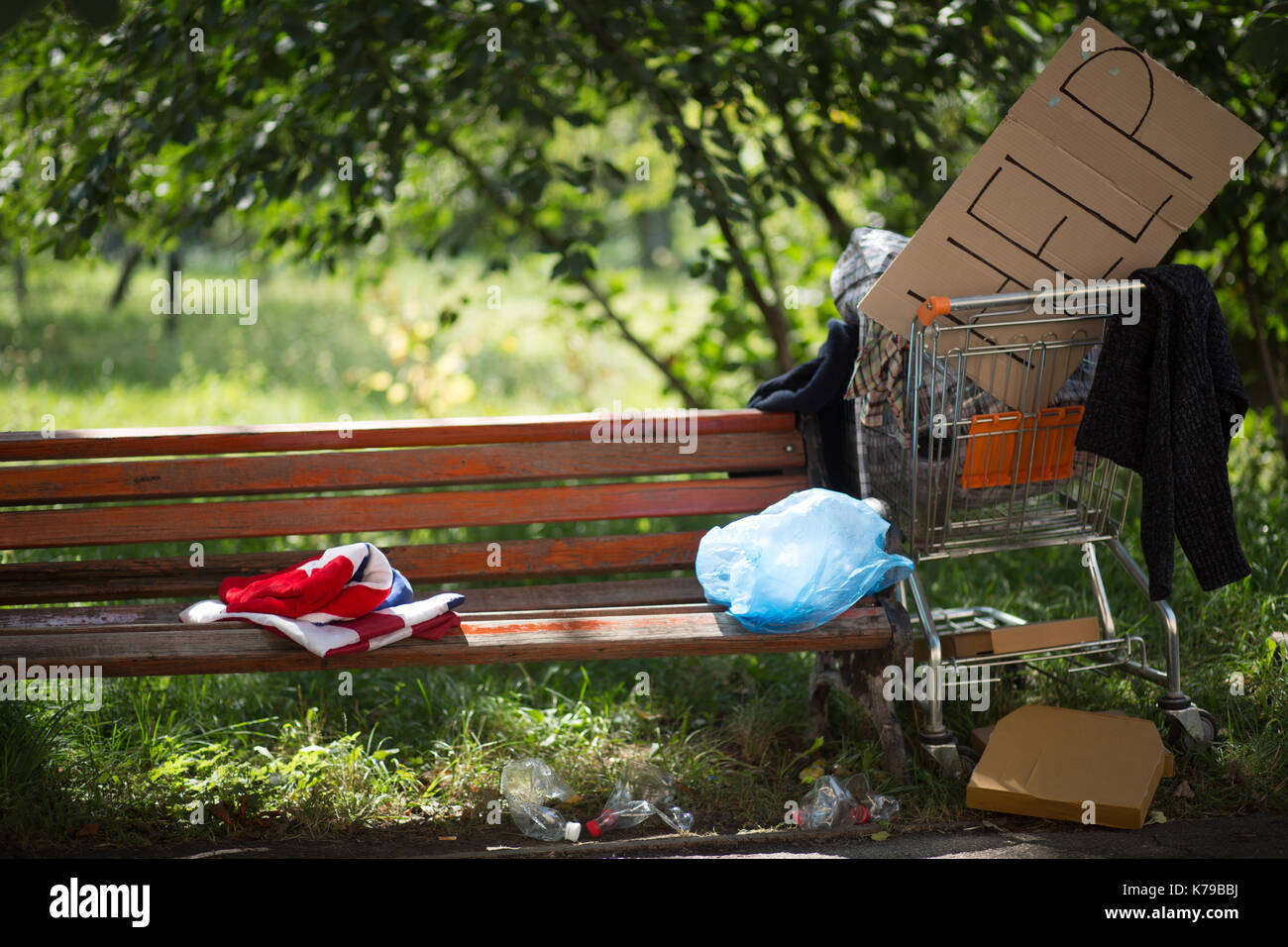 Wohnort der Obdachlosen. Stockfoto