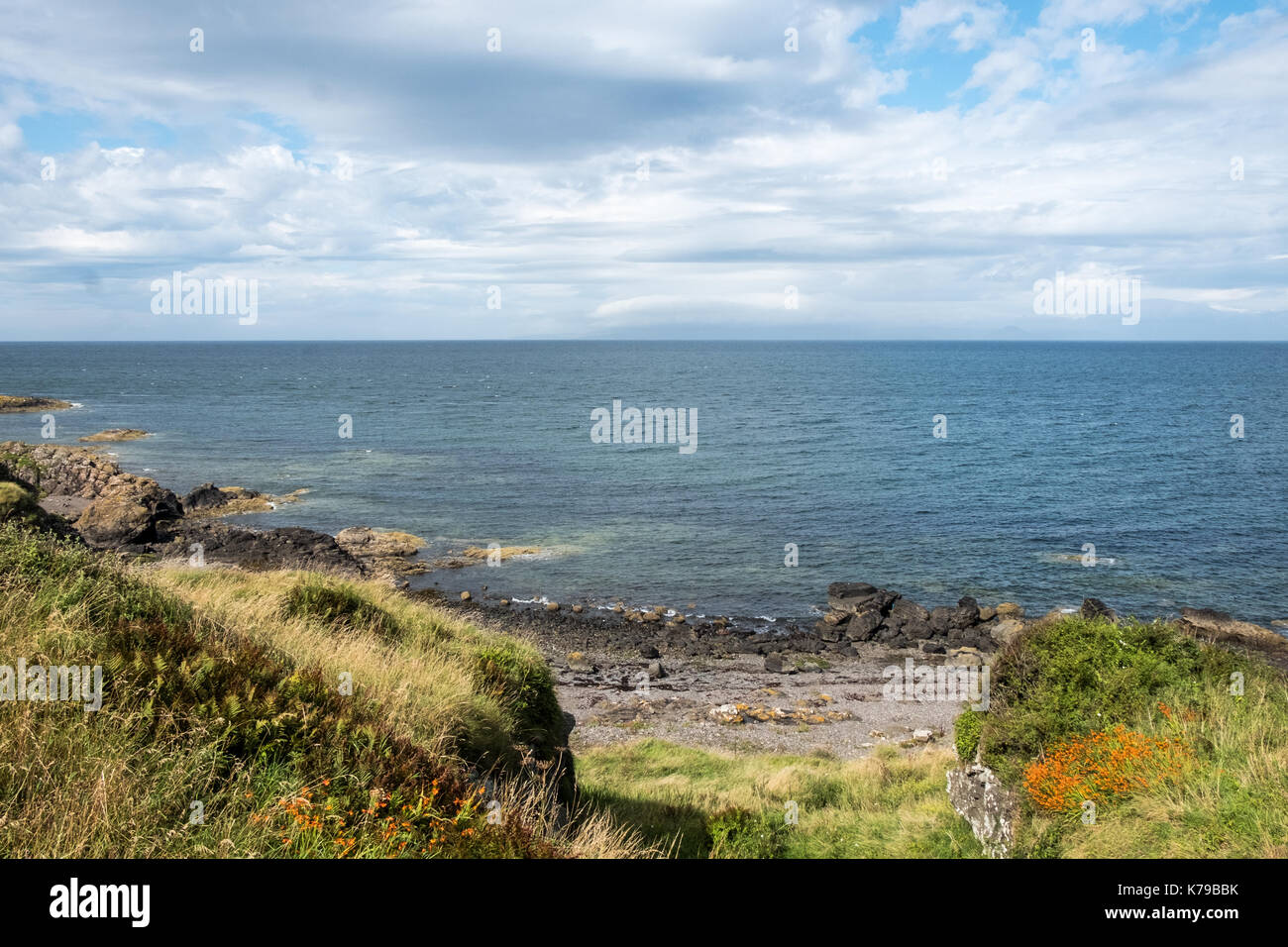 Meerblick Landschaft mit Blick auf den Bereich in der Nähe von Dunure Schottland Stockfoto