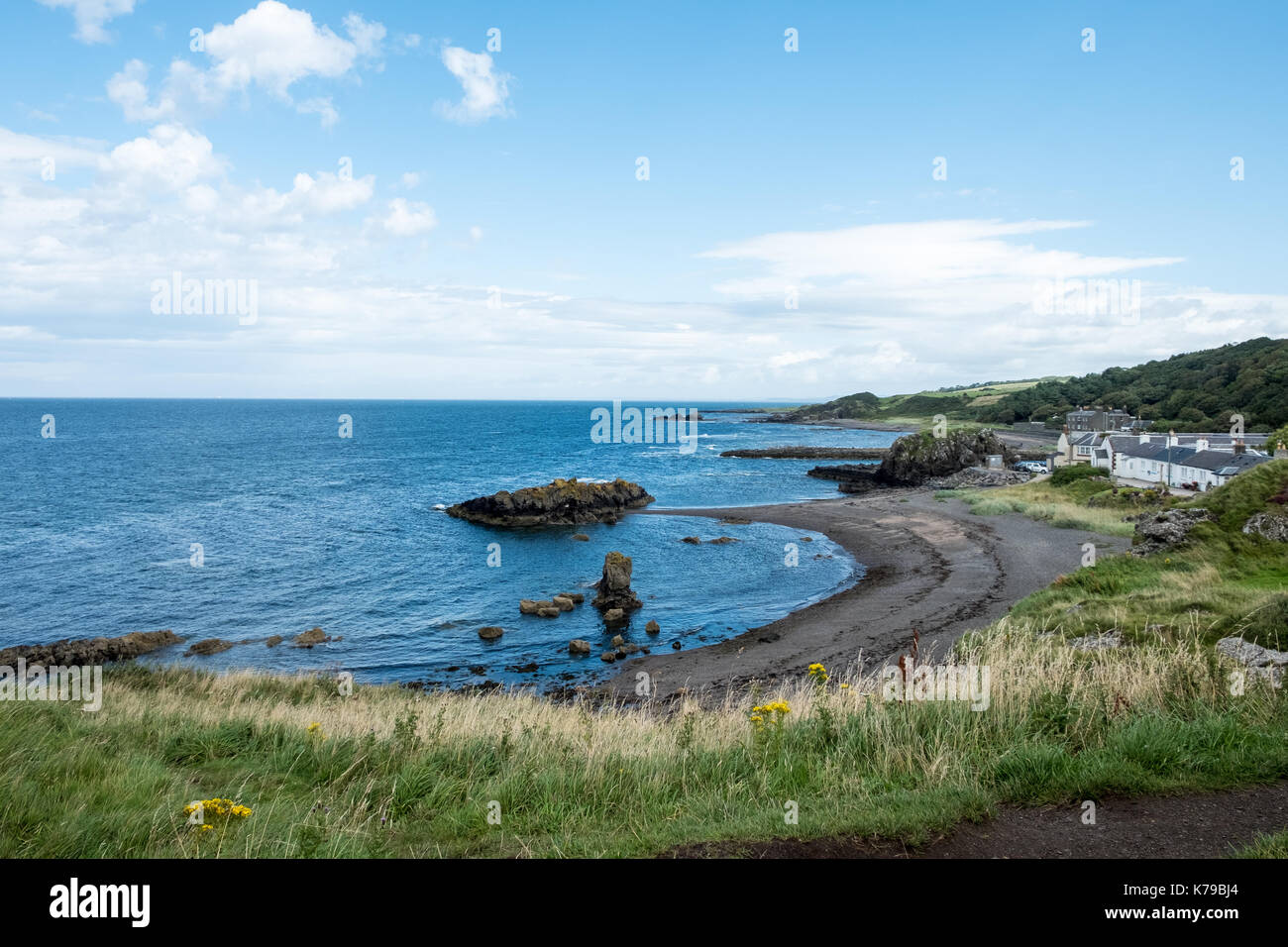 Landschaft Blick auf Dorf dunure Schottland am West Coat Stockfoto