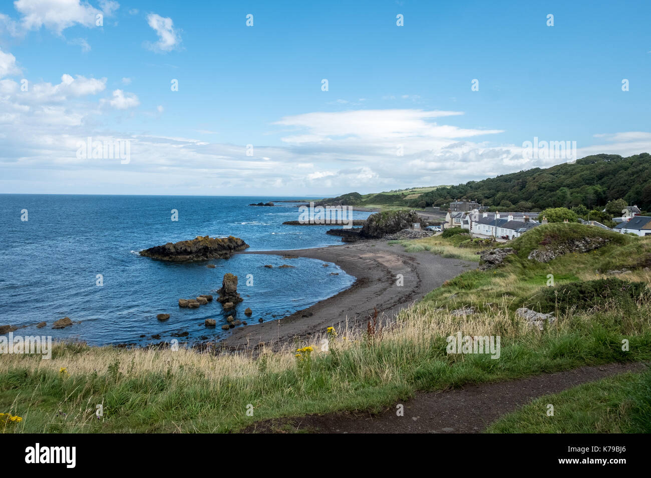 Landschaft Blick auf Dorf dunure Schottland am West Coat Stockfoto