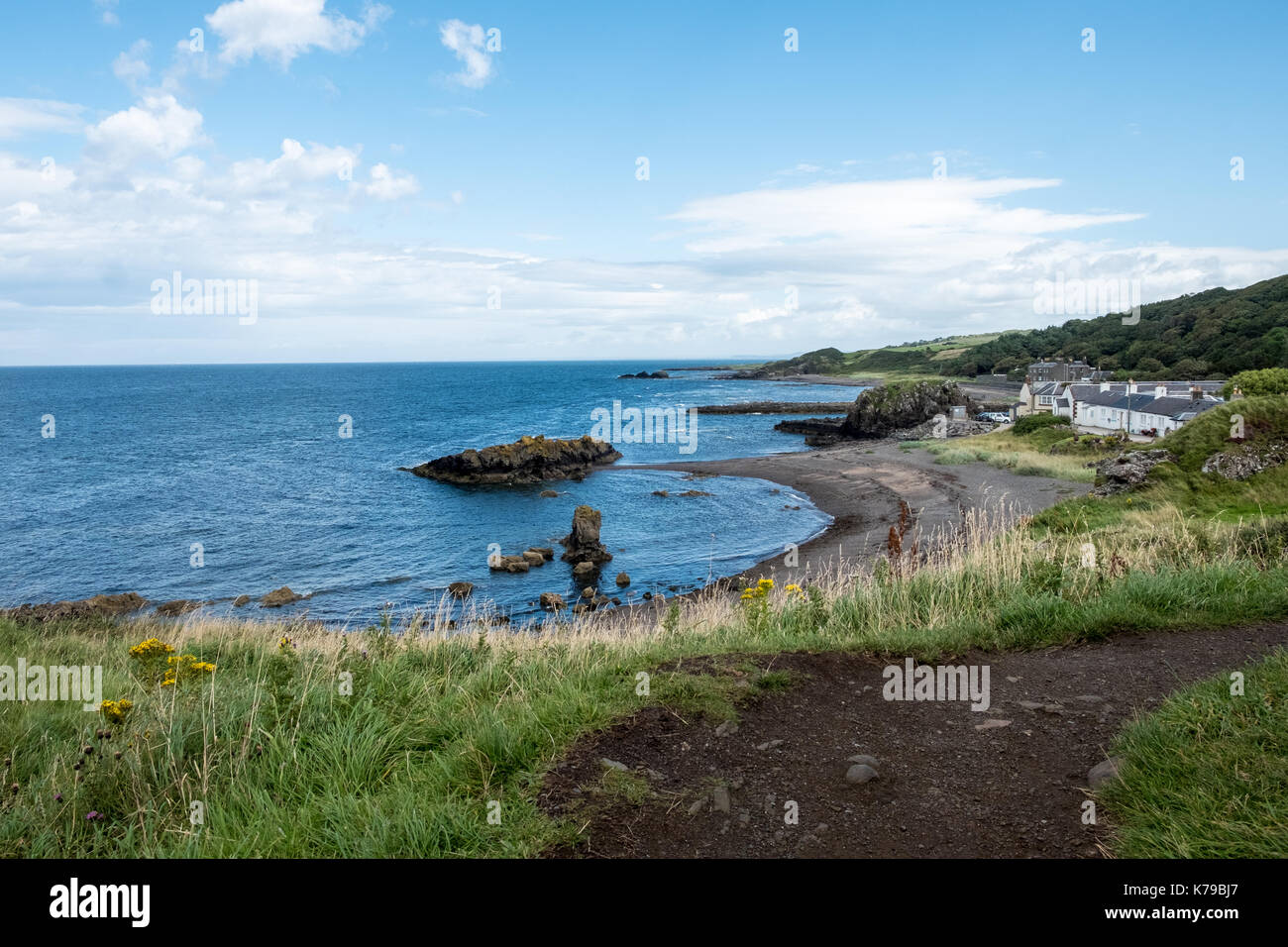Landschaft Blick auf Dorf dunure Schottland am West Coat Stockfoto