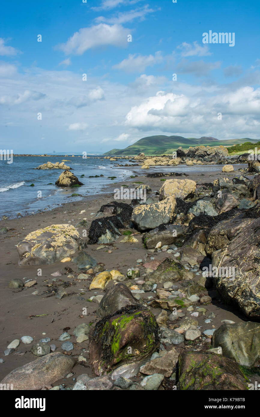 Seascape Blick über den Strand und das Meer in der Nähe von lendalfoot Girvan, Schottland Stockfoto