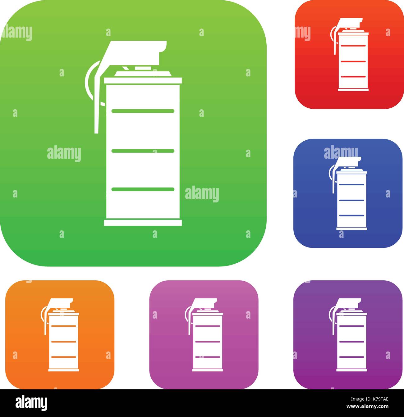 Stun grenade Set Color Collection Stock Vektor