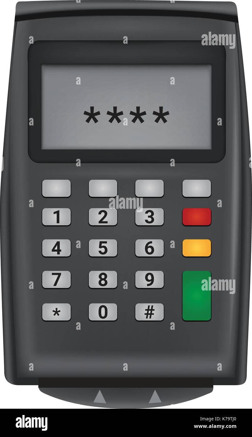 Pincode Kreditkarte Symbol eingeben, realistischen Stil Stock