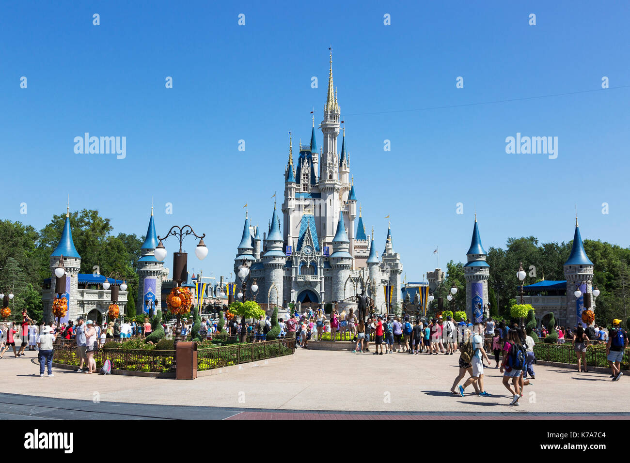 Walt Disney's Magic Kingdom Theme Park, mit dem Märchenschloss, Orlando, Florida, USA Stockfoto