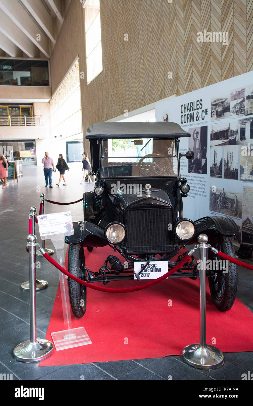 Beirut, Libanon. 15 Sep, 2017. 1923 Ford T Touring auf der Classic Car Show in Beirut Souks, Beirut Libanon Credit: Mohamad Itani/Alamy leben Nachrichten Stockfoto