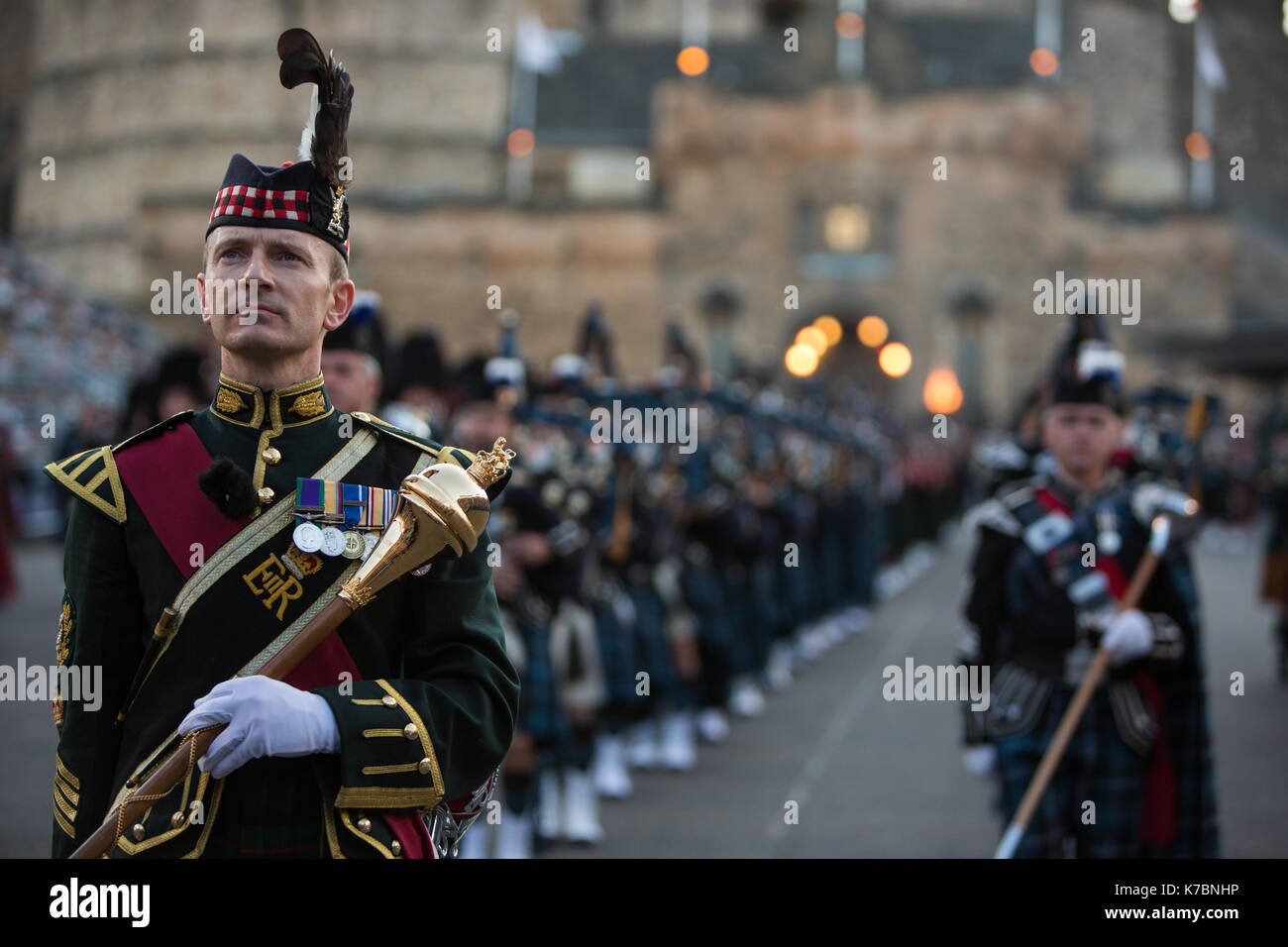 Edinburgh Royal Tattoo vor der Burg von Edinburgh, Edinburgh, Schottland, am 15. September 2017. Stockfoto
