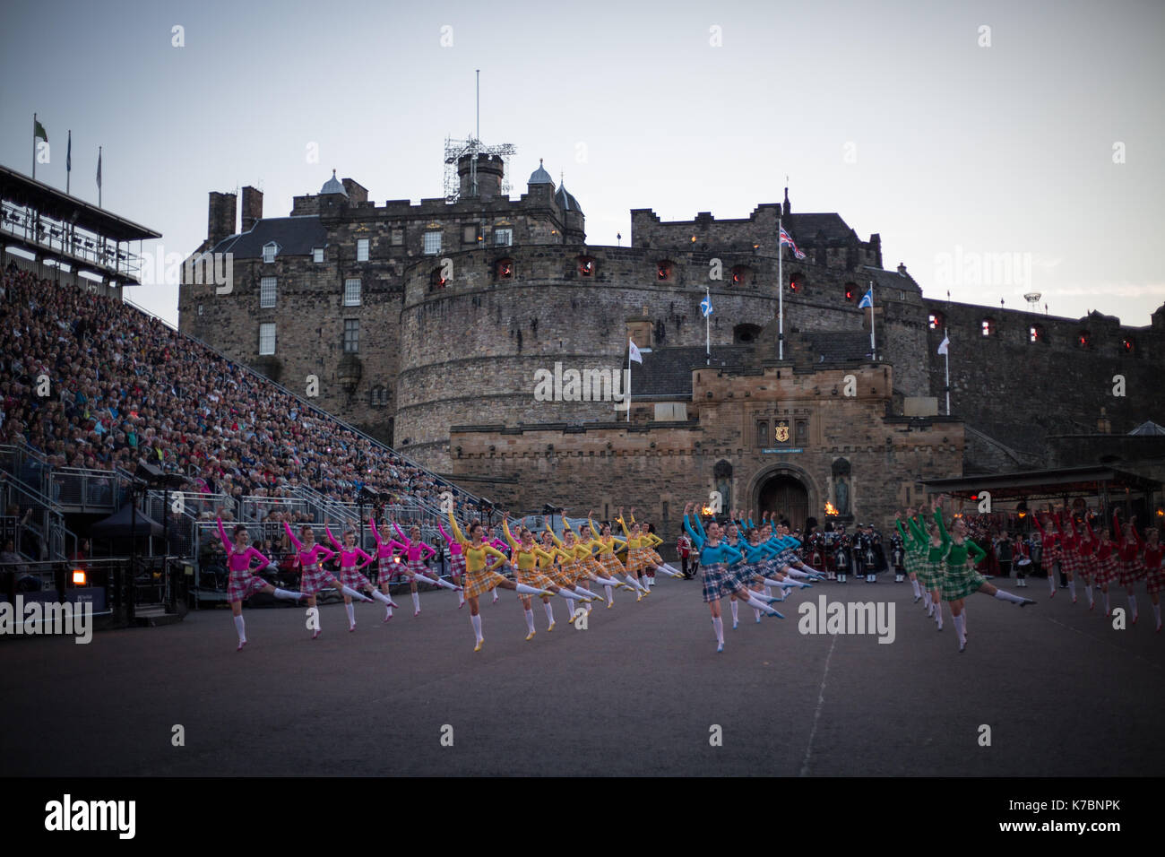 Edinburgh Royal Tattoo vor der Burg von Edinburgh, Edinburgh, Schottland, am 15. September 2017. Stockfoto