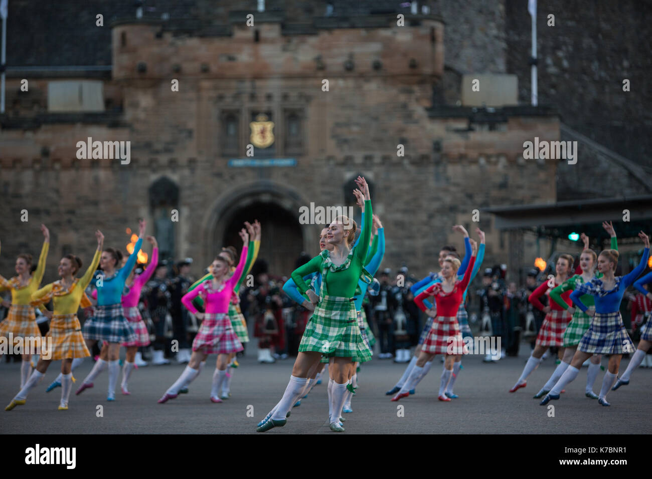 Edinburgh Royal Tattoo vor der Burg von Edinburgh, Edinburgh, Schottland, am 15. September 2017. Stockfoto