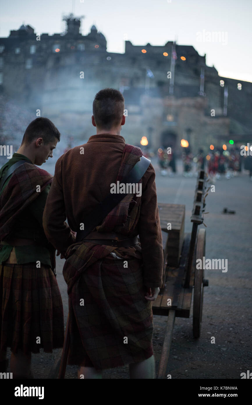 Edinburgh Royal Tattoo vor der Burg von Edinburgh, Edinburgh, Schottland, am 15. September 2017. Stockfoto