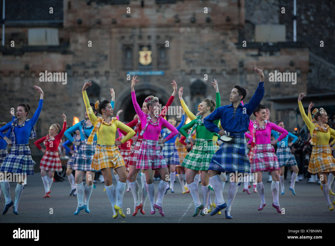 Edinburgh Royal Tattoo vor der Burg von Edinburgh, Edinburgh, Schottland, am 15. September 2017. Stockfoto