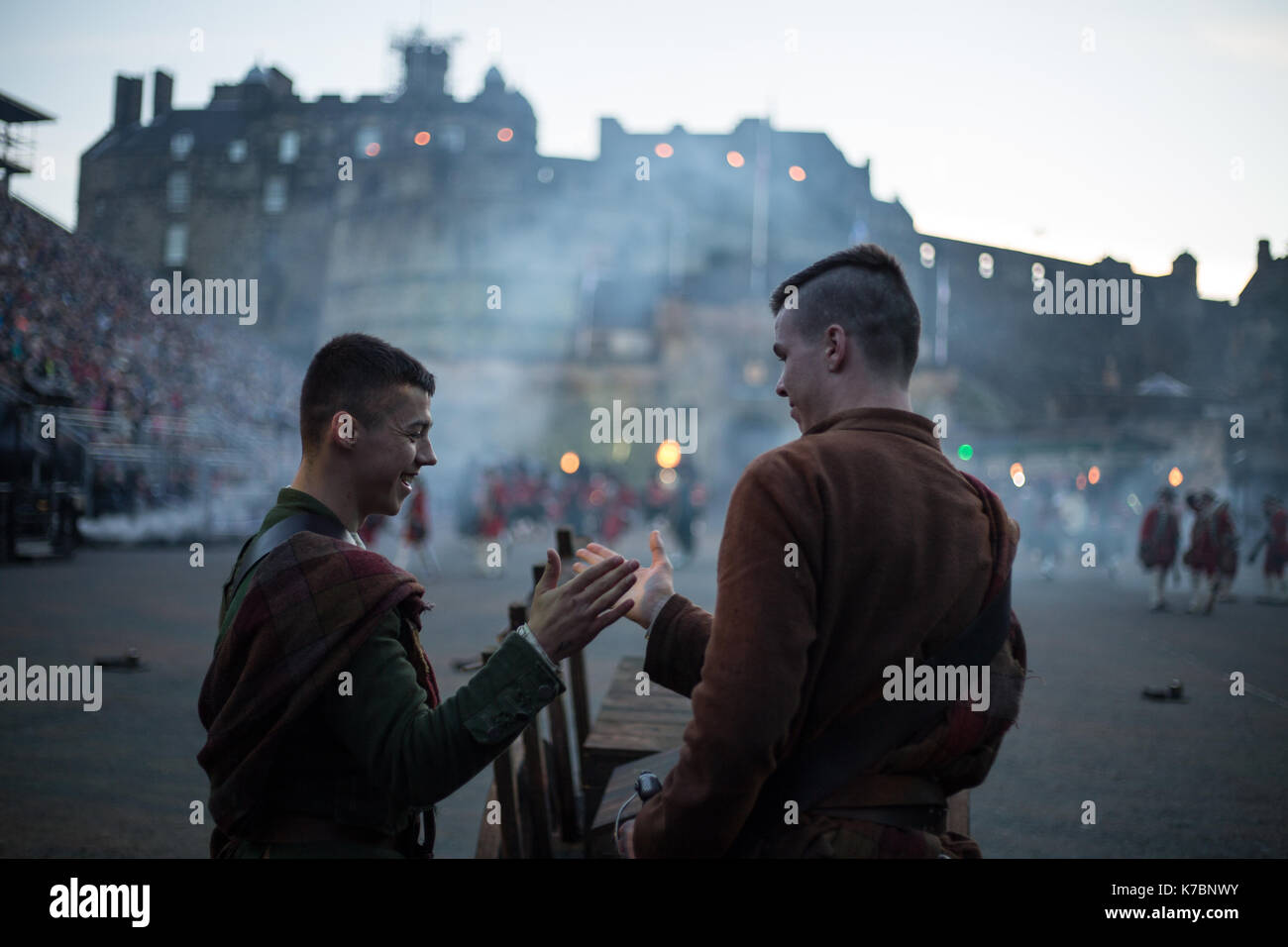 Edinburgh Royal Tattoo vor der Burg von Edinburgh, Edinburgh, Schottland, am 15. September 2017. Stockfoto