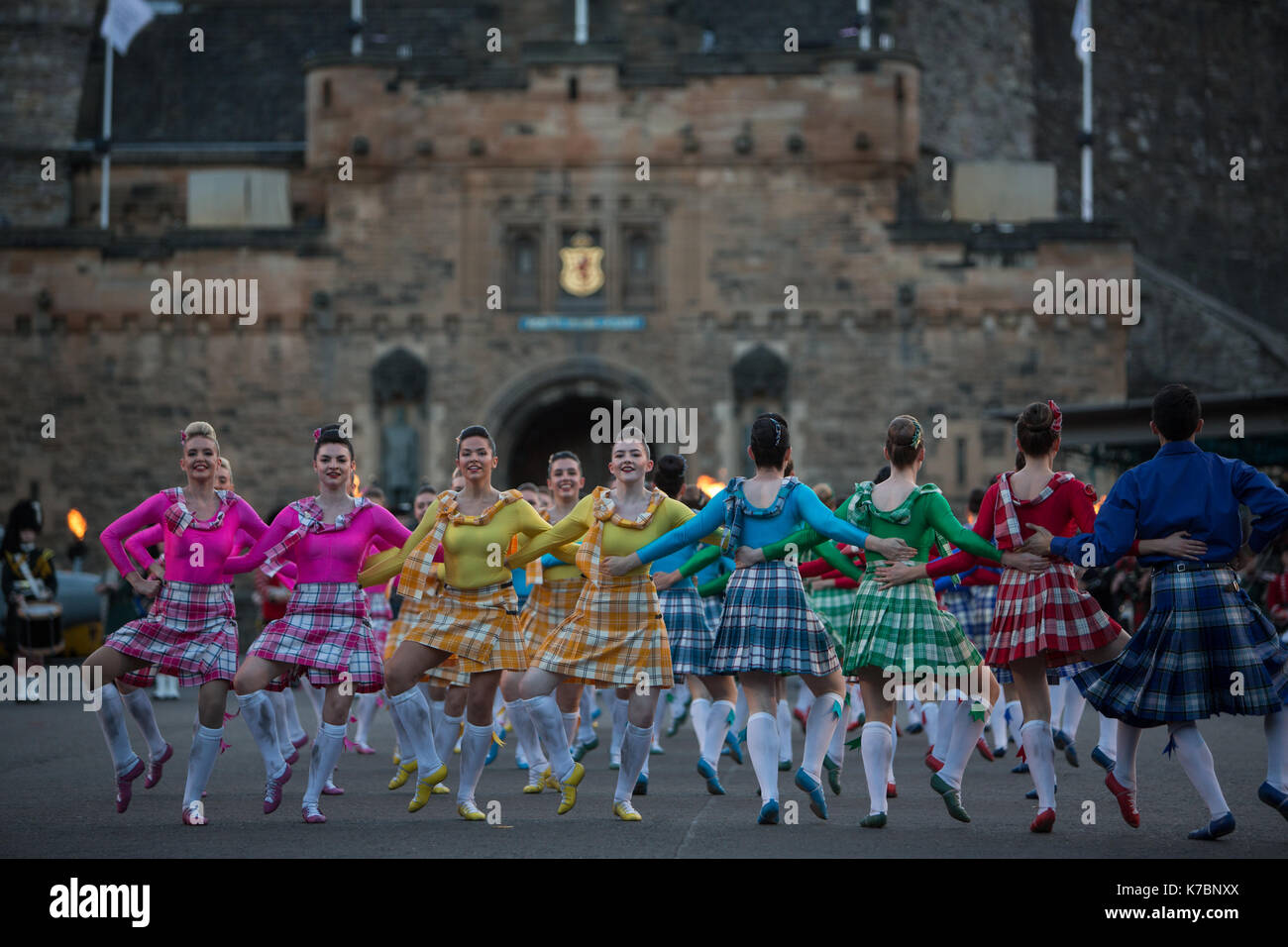 Edinburgh Royal Tattoo vor der Burg von Edinburgh, Edinburgh, Schottland, am 15. September 2017. Stockfoto
