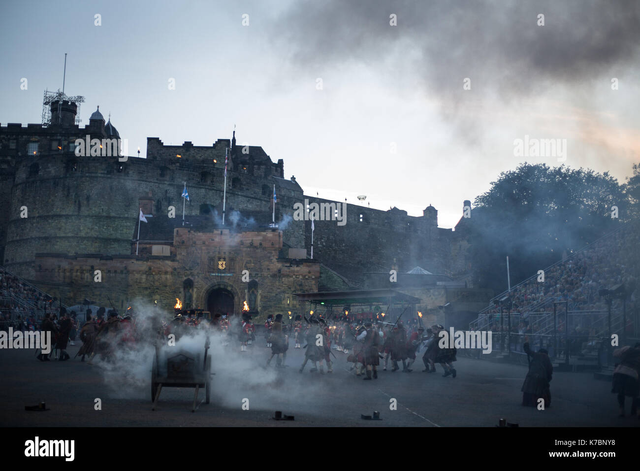 Edinburgh Royal Tattoo vor der Burg von Edinburgh, Edinburgh, Schottland, am 15. September 2017. Stockfoto